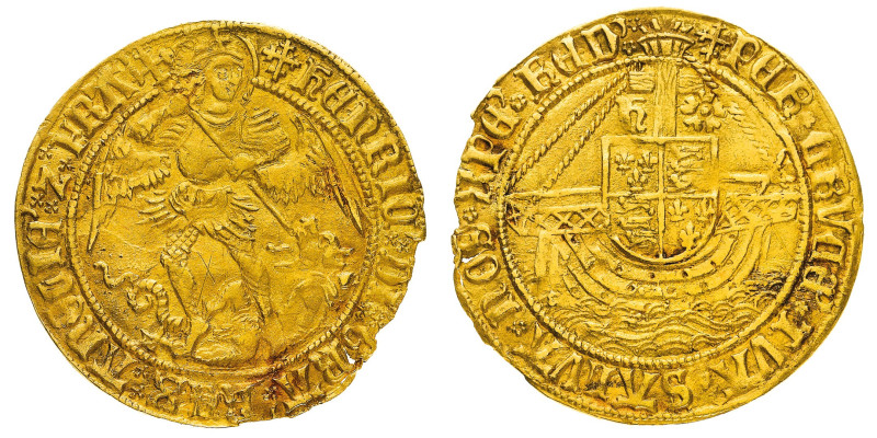 British Coins
Henry VII (1485-1509) - Gold Angel, type IV, mintmark Cross-Cross...