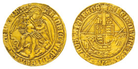British Coins
Henry VIII (1509-1547) - Gold Angel, first coinage, mintmark Castle (1509-1526) - Mint: Tower Mint - Obverse: St. Michael spearing drag...