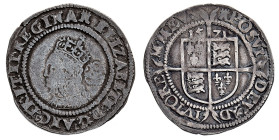 British Coins
Elizabeth I (1558-1603) - Sixpence, third issue, mintmark Castle (1569-1571) - Mint: Tower Mint - Obverse: Crowned facing left; rose to...