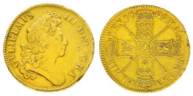 British Coins
William III (1694-1702) - Gold 5 Guineas 1699, UNDECIMO edge - Mint: London - Obverse: Laureate head right - Reverse: Crowned cruciform...