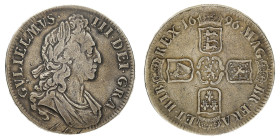 British Coins
William III (1694-1702) - Crown 1696, OCTAVO edge - Mint: London - Obverse: Laureate bust right - Reverse: Cruciform crown shields of a...