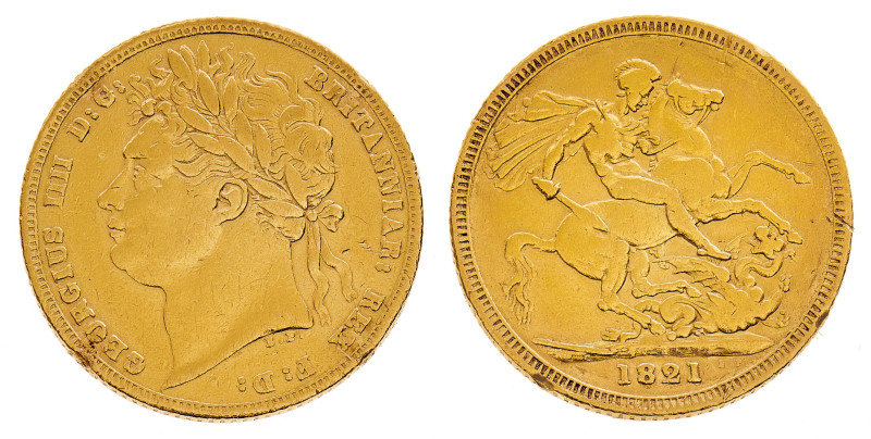 British Coins
George IV (1820-1830) - Gold Sovereign 1821 - Mint: London - Obve...