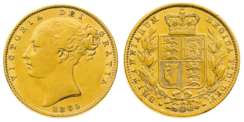 British Coins
Victoria (1837-1901) - Gold Sovereign 1865, die number 14 - Mint:...