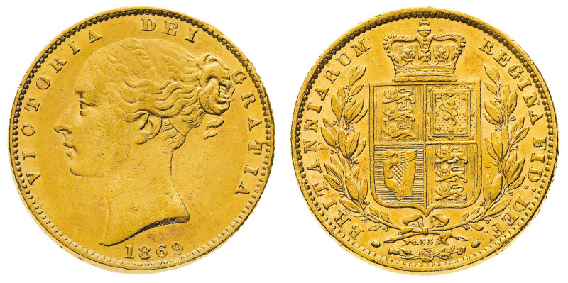 British Coins
Victoria (1837-1901) - Gold Sovereign 1869, die number 35 - Mint:...