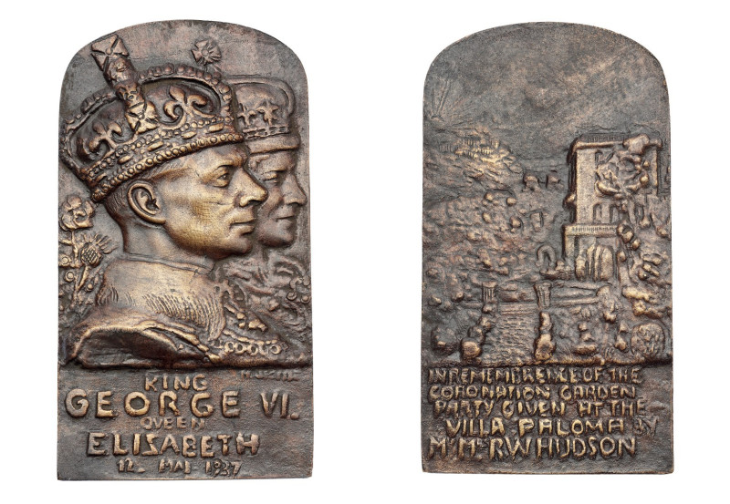 British Coins
George VI (1936-1952) - Coronation 1937, cast bronze plaque by an...