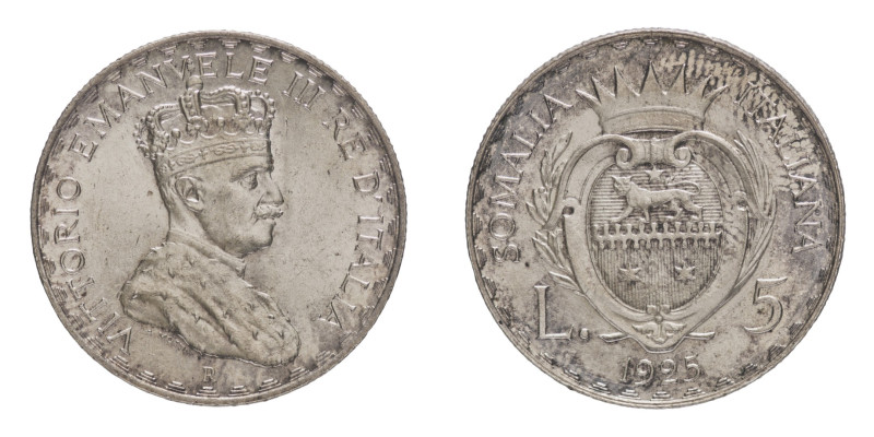 Worldwide Coins
Italian Somaliland
Vittorio Emanuele III (1900-1946) - 5 Lire ...