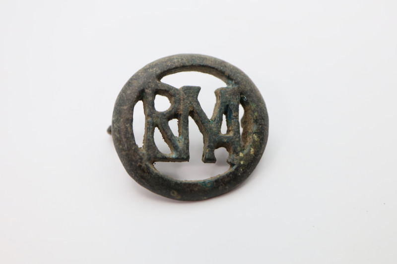 Rome- Imperial period bronze fibula (brooch) of a circular form with an openwork...