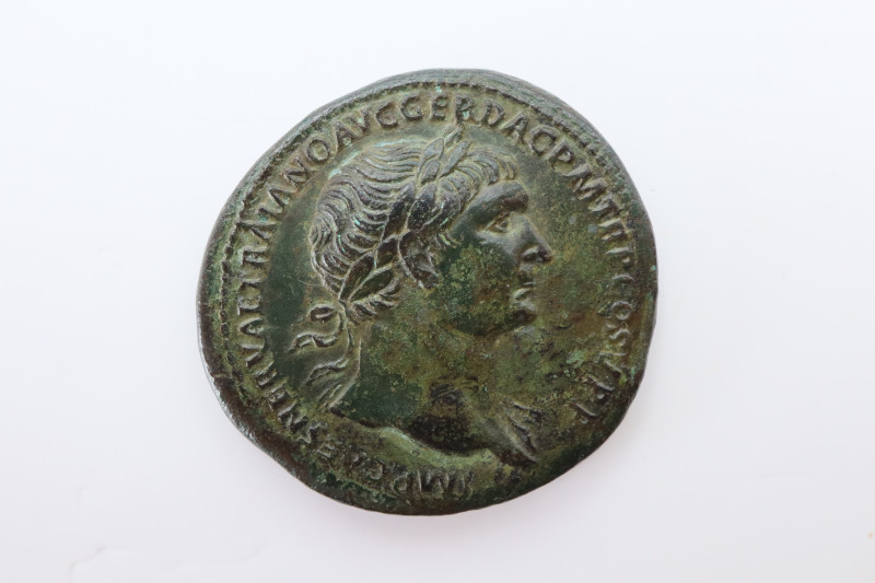 Trajan AD 104-107 AE Sestertius Obv: IMP CAES NERVAE TRAIANO AVG GER DAC P M TR ...