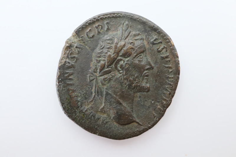 Antoninus Pius AE Sestertius, AD 156-157. Rome. Obv: ANTONINVS AVG PIVS P P IMP ...