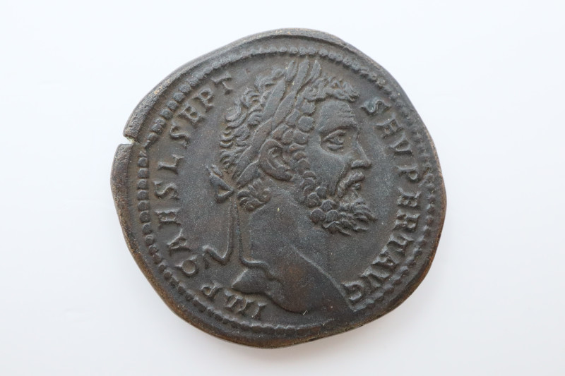 Septimius Severus AE Sestertius, AD 194. Rome; Obv: L SEPT SEV PERT AVG IMP III,...