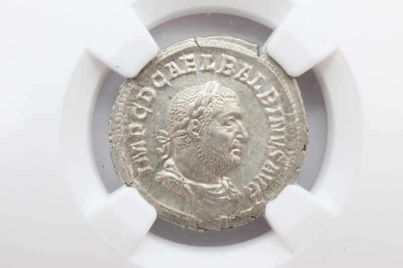 Balbinus. AD 238. AR Denarius (Silver, 2.81 g,). Rome mint. 1st emission.NGC MS ...