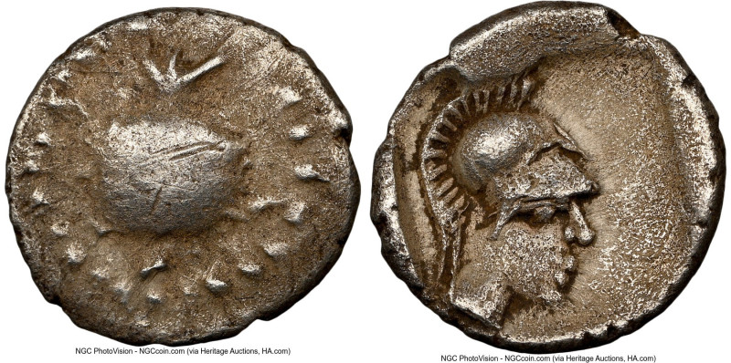 PAMPHYLIA. Side. Ca. mid-5th century BC. AR obol (10mm, 8h). NGC Choice VF. Pome...