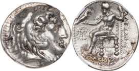 SYRIA. Seleukid Kingdom. Seleukos I Nikator, 312-281 B.C. AR Tetradrachm, Babylon I Mint, ca. 311-300 B.C. NGC Ch VF.

Price-3746. Obverse: Head of ...