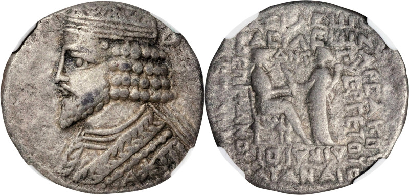 PARTHIA. Vardanes I, A.D. 38-46. BI Tetradrachm, Dated SE 354 (A.D. 42/3). NGC V...