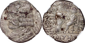 PARTHIA. Vardanes, A.D. 55-58. BI Tetradrachm, Seleukeia on the Tigris Mint, Dated SE 369 (A.D. 57/8). NGC Ch VF. Graffito, Flan Flaws.

Sellwood-69...