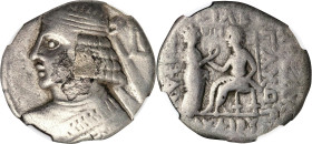 PARTHIA. Pakoros I, 78-120 A.D. BI Tetradrachm, Seleukeia on the Tigris Mint, Dated SE 389 (A.D. 77/78). NGC FINE.

cf. Sellwood-73.1-6 (Pacorus II;...