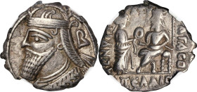 PARTHIA. Vologases IV, ca. A.D. 147-191. BI Tetradrachm, Seleukeia on the Tigris Mint, Dated SE 464 (A.D. 152/3). NGC Ch VF.

Sellwood-84.13. Obvers...