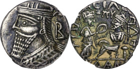 PARTHIA. Vologases IV, ca. A.D. 147-191. BI Tetradrachm, Seleukeia on the Tigris Mint, Dated SE 487 (A.D. 175/6). NGC Ch VF.

Sellwood-84.51. Obvers...