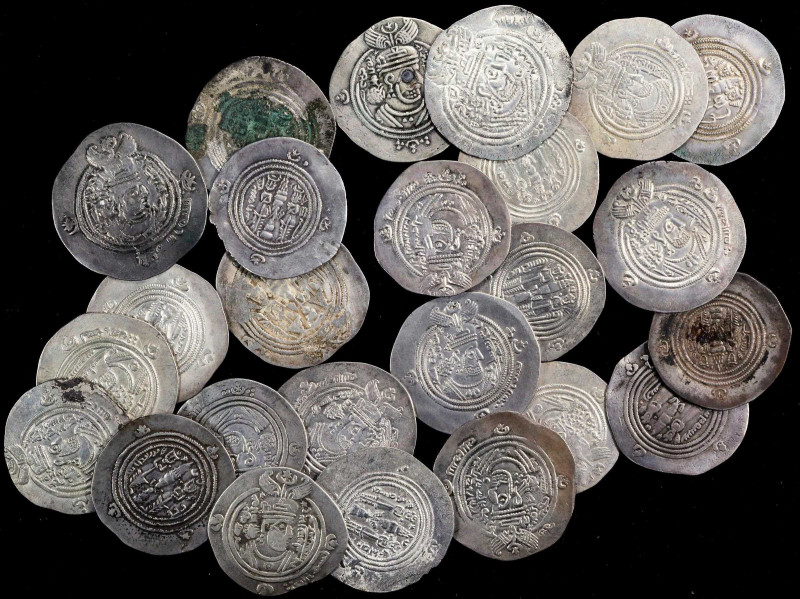 MIXED LOTS. Sassanian Empire & Tabaristan. Group of Drachms (25 Pieces), ca. 6th...