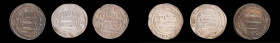 ISLAMIC KINGDOMS. Abbasid Caliphate. Trio of Dirhams (3 Pieces), 751-765. Average Grade: EXTREMELY FINE Details.

1-2) AH 134 (751/52). al-Basrah Mi...