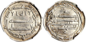 ISLAMIC KINGDOMS. Abbasid Caliphate. Dirham, AH 169 (785/86). Baghdad (Madinat al-Salam) Mint. Al-Hadi. NGC AU-50.

A-217.2. An appealing exemplar, ...