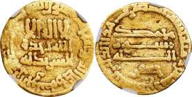 ISLAMIC KINGDOMS. Abbasid Caliphate. Dinar, AH 184 (800/01). Cairo (Misr) Mint. Al-Rashid. NGC F-15.

A-218.11. Weight: 4.06 gms. Citing Ja'far. Des...