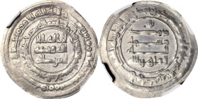 ISLAMIC KINGDOMS. Abbasid Caliphate. Dirham, AH 321 (933). Baghdad (Madinat al-Salam) Mint. Al-Qahir. NGC MS-62.

A-251 (S). A beautiful and appeali...