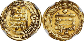 ISLAMIC KINGDOMS. Abbasid Caliphate. Dinar, AH 330 (941/42). Baghdad (Madinat al-Salam) Mint. al-Muttaqi. NGC AU-55.

A-256 (R). Weight: 3.22 gms. F...