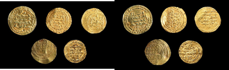 ISLAMIC KINGDOMS. Quintet of Gold Dinars (5 Pieces), ca. 10th to 14th Centuries....