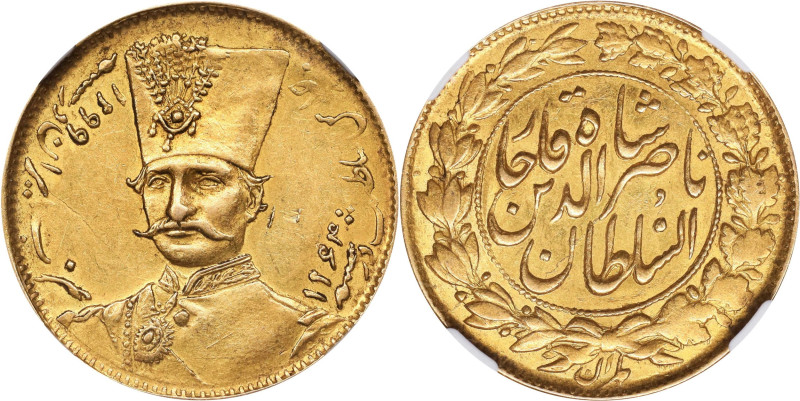 IRAN. Qajar Dynasty. Toman, AH 1299 (1881/82). Tehran Mint. Nasir al-Din Shah. N...