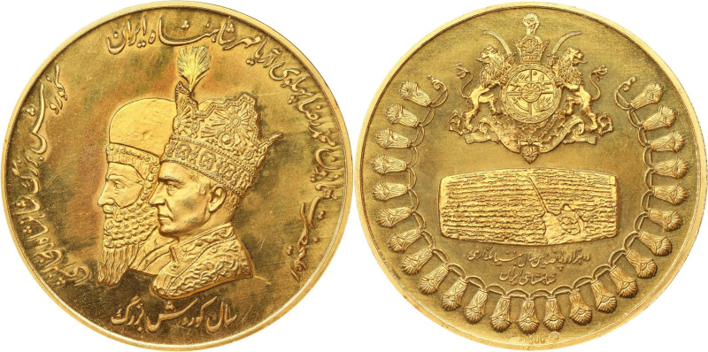 IRAN. 2500th Anniversary of the Foundation of the Persian Empire Gold Medal, SH ...