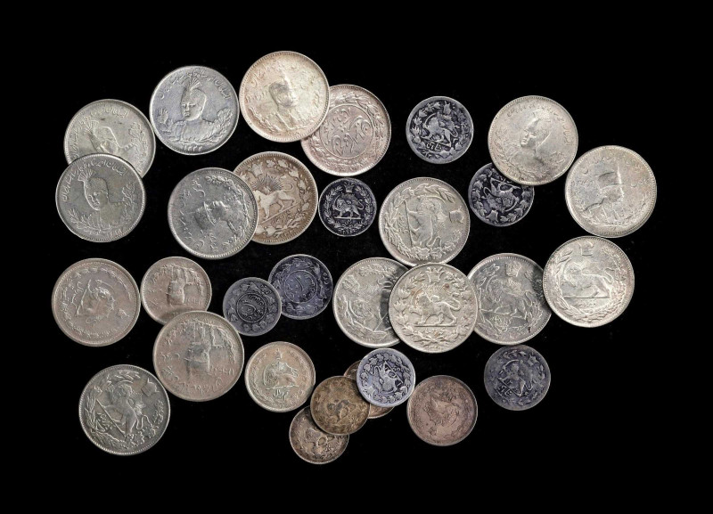 IRAN. Group of Silver Pahlavi Era Issues (30 Pieces), ca. 19th to 20th Centuries...