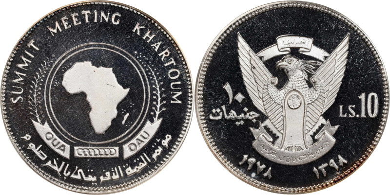 SUDAN. 10 Pounds, AH 1398/1978. PCGS PROOF-68 Deep Cameo.

KM-77. Mintage: 1,4...