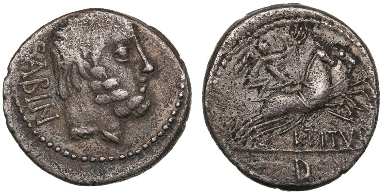 Roman Republic (Rome) AR fourrée denarius 89 BC – L. Titurius L.f. Sabinus
3.85g...