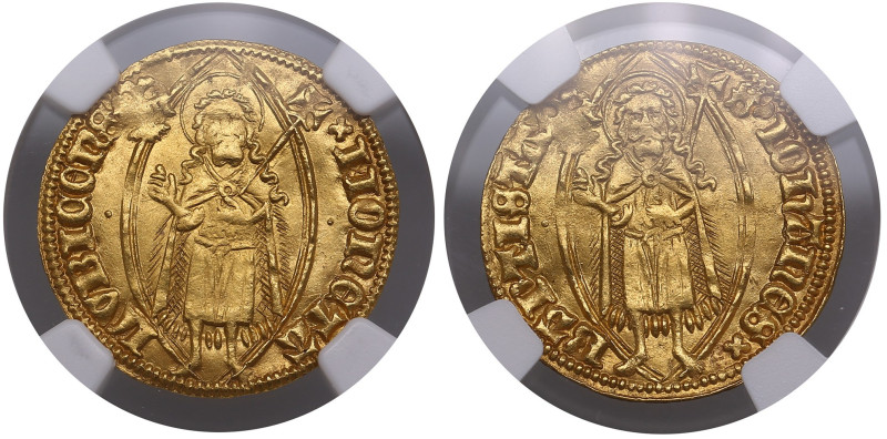 German States, Free City of Lübeck Goldgulden ND (c. 1500) - NGC MS 63
3.58g. Au...