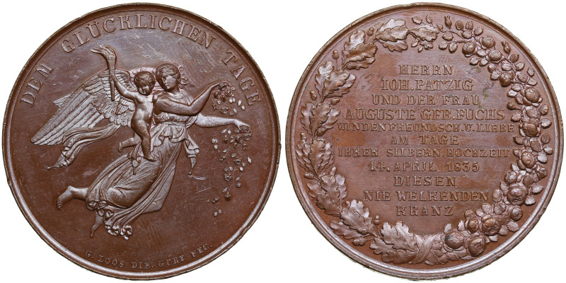 Germany Bronze Medal - Silver wedding of the Patzig couple, 1835
37.22g. 42mm. U...