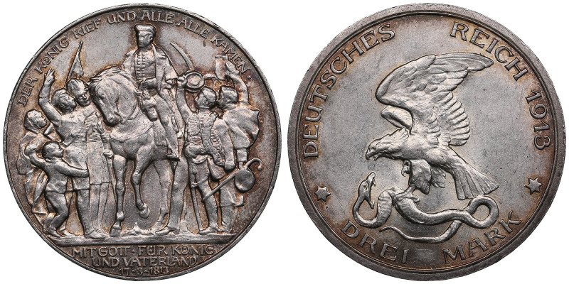 Germany (Prussia) 3 Mark 1913 - The Battle of Leipzig - Wilhelm II (1888-1918)
1...