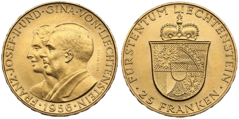 Liechtenstein (Bern Mint) 25 Franken 1956 – Franz Joseph II (1938-1989)
5.65g. A...