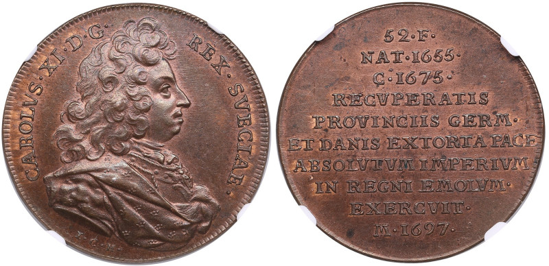 Sweden Bronze Medal ND (mid XVIII cent.) - Swedish rulers series - Karl XI (1660...