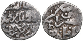 Juchid, Golden Horde (Sarai al-Jadida) AR Dirham AH 745 (1344-45) – Jani Beg Khan (AH 742-758 / 1341-1357 AD)
1.38g. 15mm. VF/VF.Khan's name with nisb...