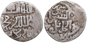 Juchid, Golden Horde (Sarai al-Jadida) AR Dirham AH 745 (1344-45) – Jani Beg Khan (AH 742-758 / 1341-1357 AD)
1.57g. 16mm. VF/VF.Khan's name with nisb...