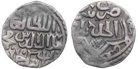 Juchid, Golden Horde (Sarai al-Jadida) AR Dirham AH 746 (1345-46) – Jani Beg Khan (AH 742-758 / 1341-1357 AD)
1.53g. 16mm. VF/VF.Khan's name with nisb...