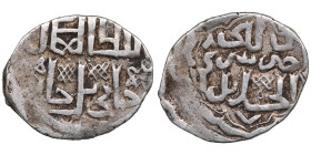 Juchid, Golden Horde (Sarai al-Jadida) AR Dirham AH 748 (1347-48) – Jani Beg Khan (AH 742-758 / 1341-1357 AD)
1.54g. 19mm. VF/VF.Album 2027.