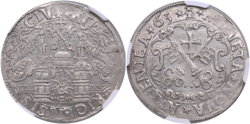 Riga Free City (Poland) 1/2 Mark 1565 - NGC MS 61
Only five coins have been cert...