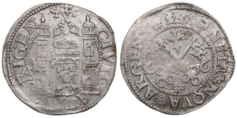 Riga Free City (Poland) Ferding 1566
3.29g. XF/VF. Haljak 897.