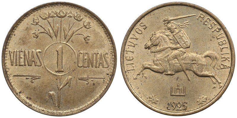 Lithuania 1 Centas 1925
1.60g. UNC/UNC. Splendid, lustrous mint state exemplar. ...