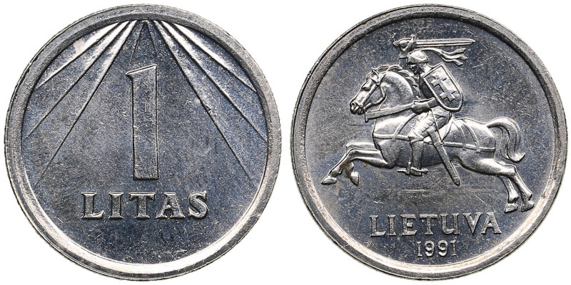 Lithuania 1 Litas 1991
2.26g. UNC/UNC. Splendid lustrous exemplar. KM 91.