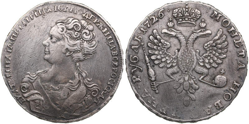 Russia Rouble 1726 - Catherine I (1725-1727)
27.79g. VF/XF. Despite numerous scr...