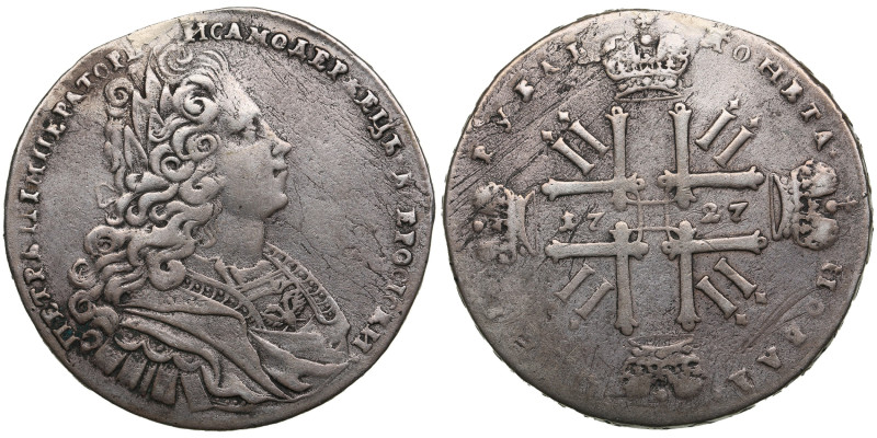 Russia Rouble 1727 - Peter II (1727-1730)
27.90g. VF-/VF-. Ex. Jewelry. Moscow t...