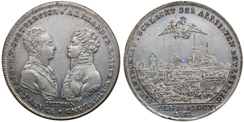 Russia (Germany) Silvered Bronze Jeton - In memory of the Battle of Leipzig, 6-7...